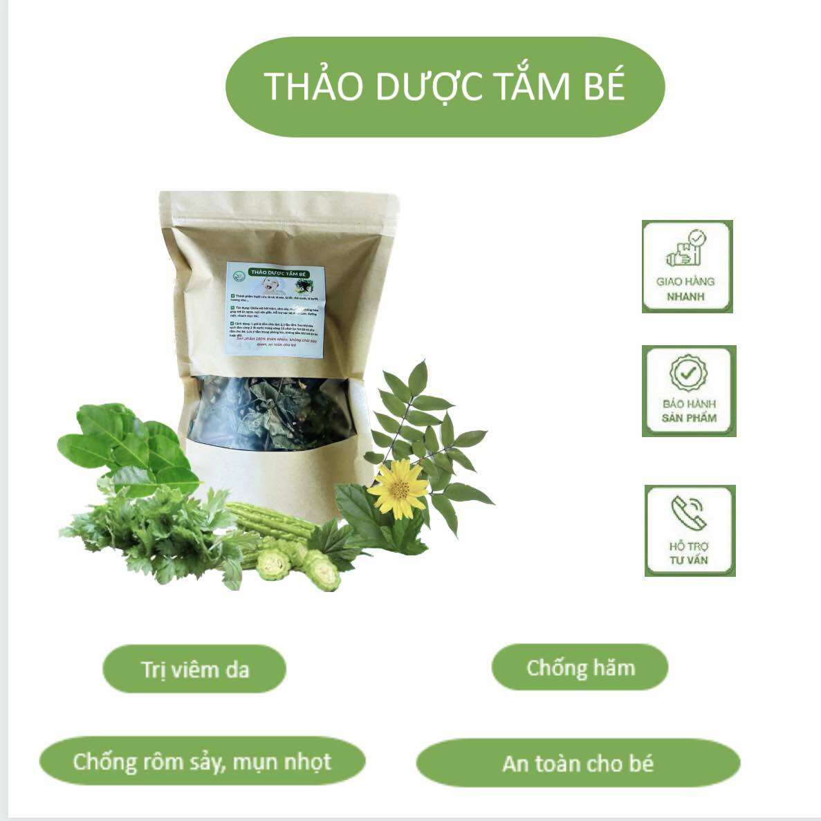 Combo 5 gói lá tắm thảo mộc cho bé