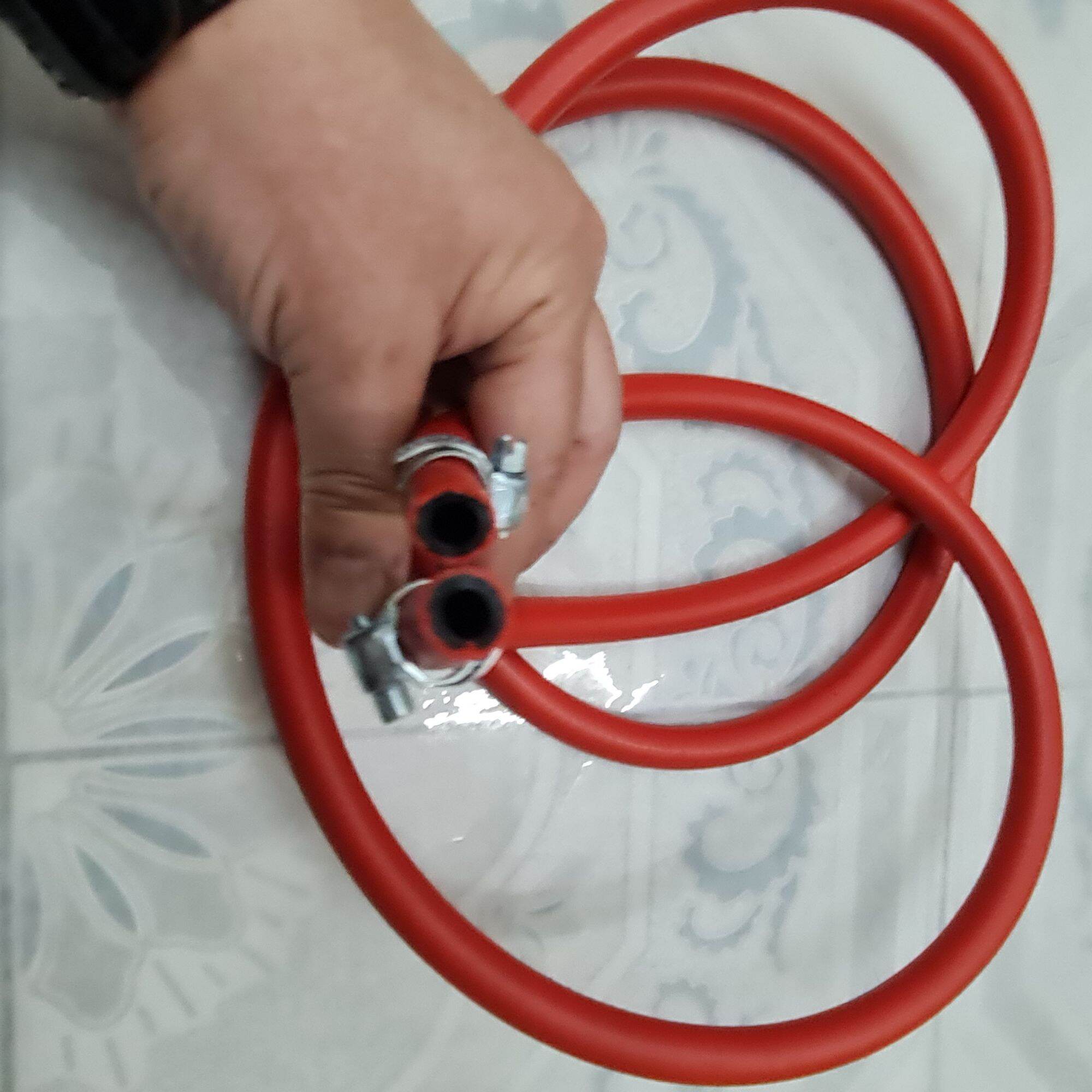 Dây sang chiết khí oxy, nito...Dây sang chiết khí áp lực cao từ bình to qua bình nhỏ có đồng hồ đo áp lực 25MPa