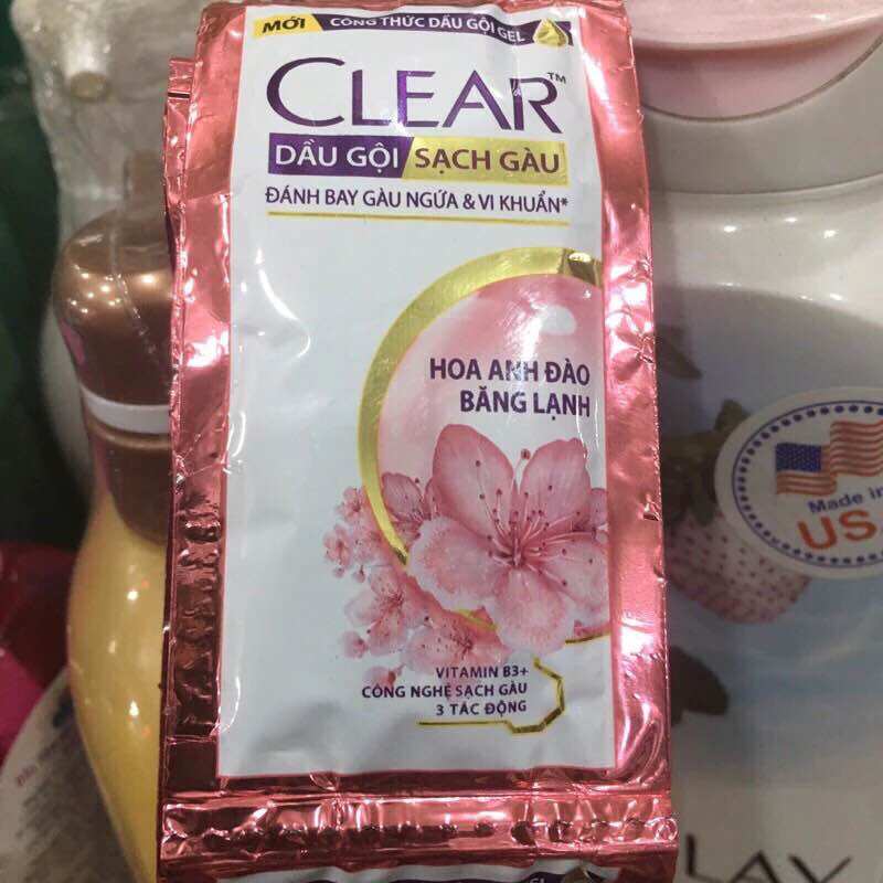 1 dây 12 gói dầu gội clear hoa anh đào 6g/1 gói