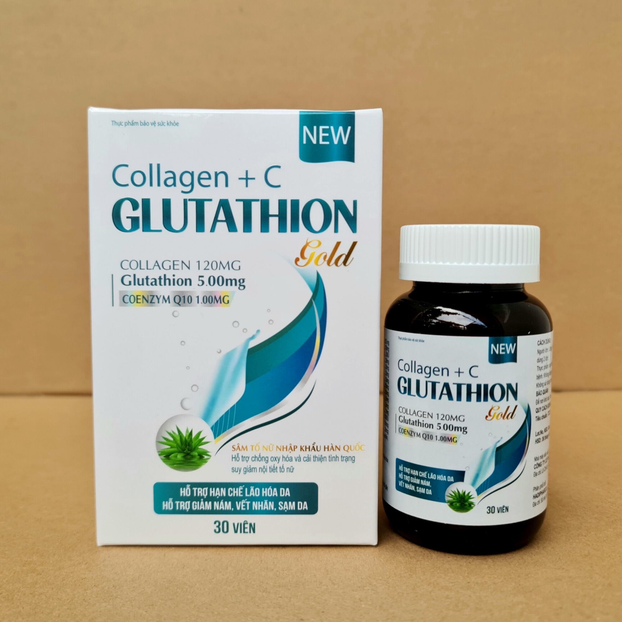 [Hcm]Collagen + C Glutathion Đẹp Da Sáng Da Hạn Chế Lão Hoá Da Hiệu Quả Lọ 30 Viên