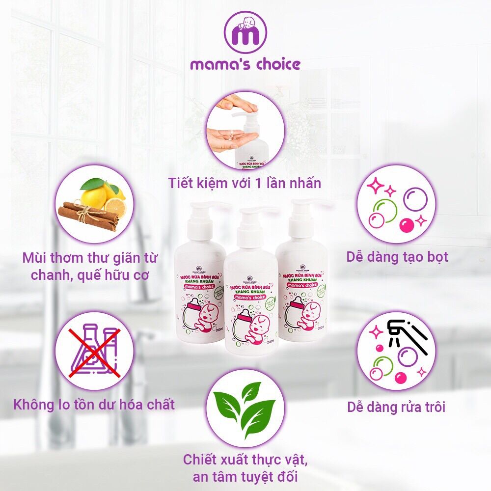 Nước Rửa Bình Sữa Kháng Khuẩn Hữu Cơ