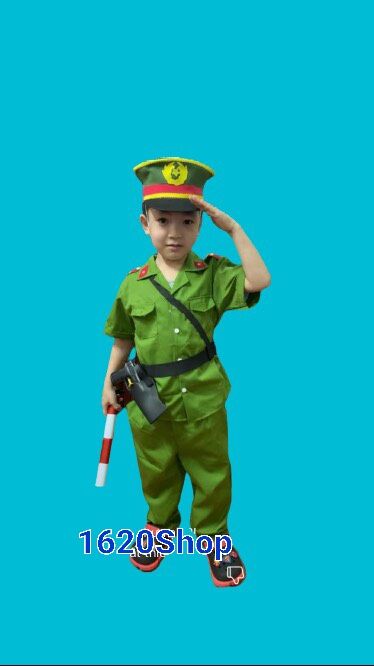 Đồ Hoá Trang Bộ Quần Áo CA Xanh Cho Bé