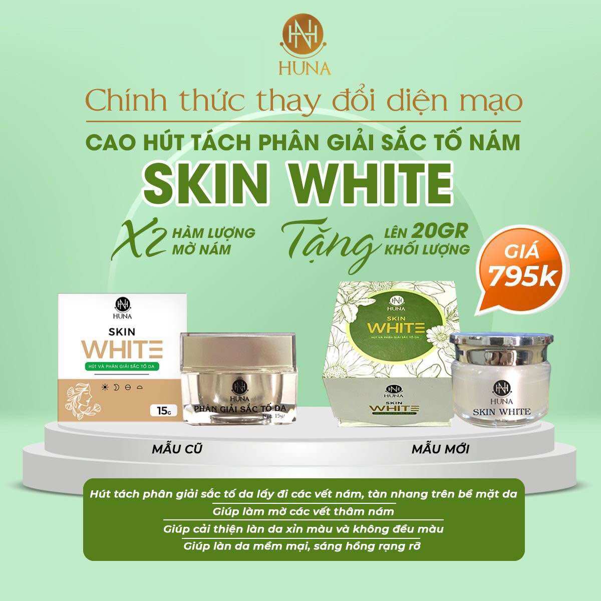 Cao nám, cao hút nám phân giải sắc tố nám cao cấp huna