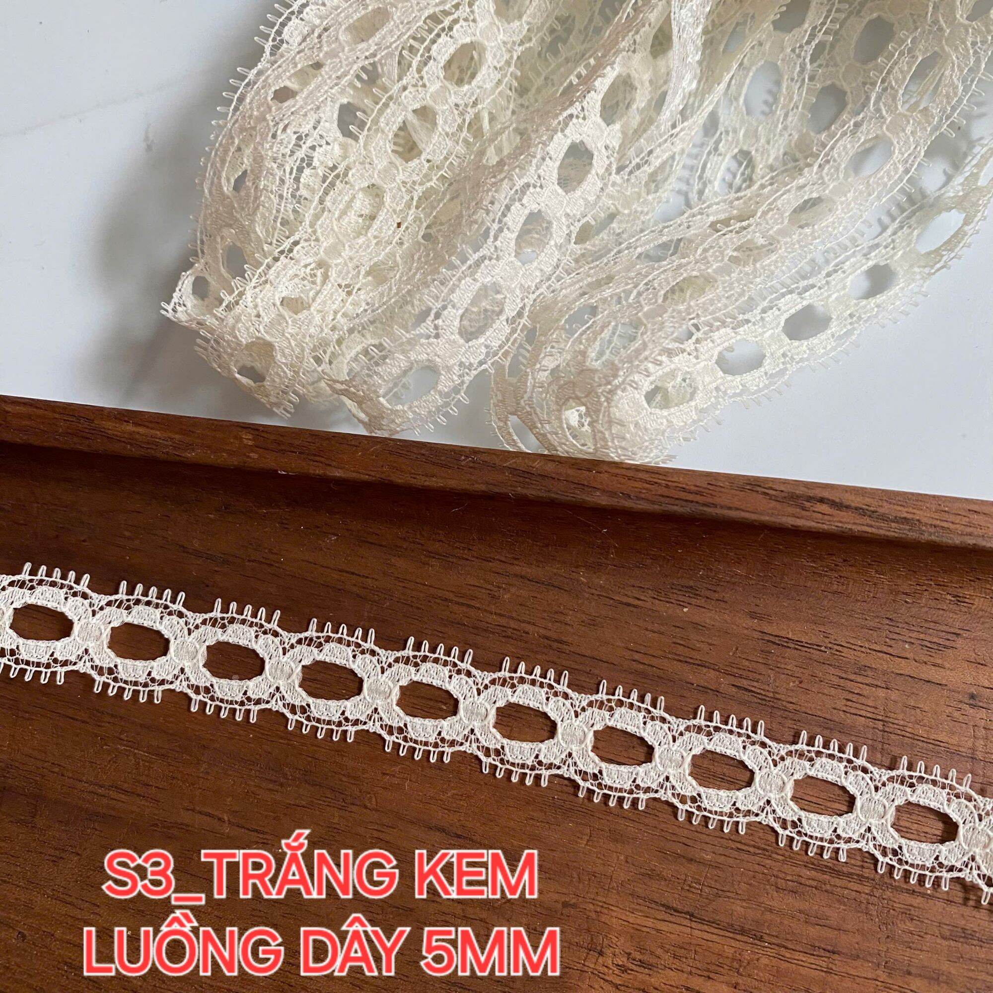 (DÂY 5 MÉT) REN LƯỚI POLY MỀM  , PHỤ KIỆN MAY VÁ, BẢN RỘNG 1.2CM_2.5 CM.