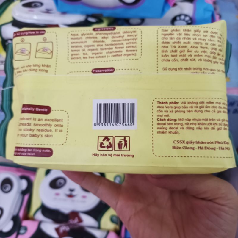 Khăn ướt Phú Đạt không mùi 120 tờ date xa