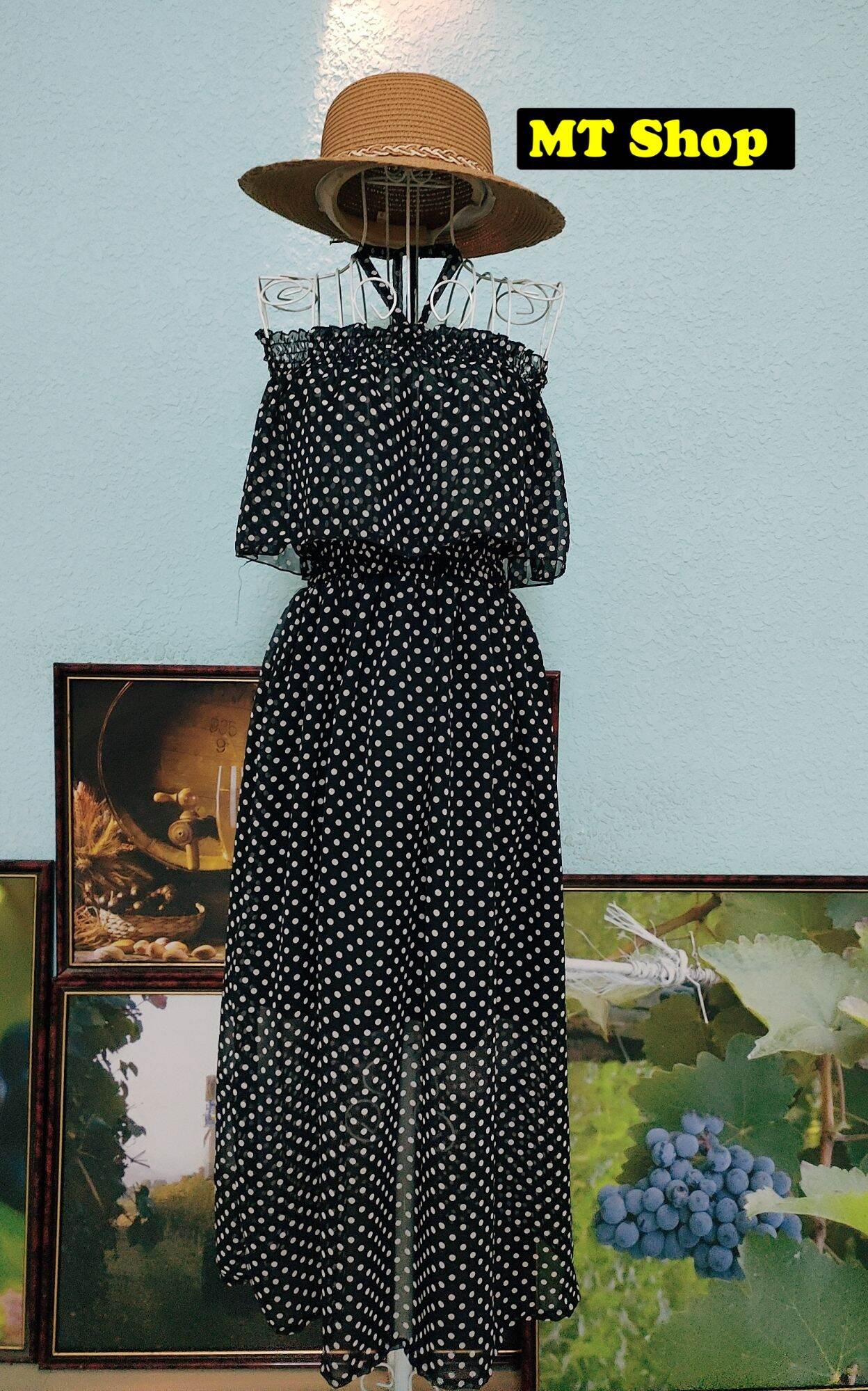 Đầm maxi trễ vai