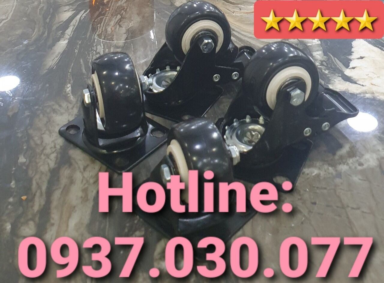 Bánh xe đẩy nhập khẩu 5 phân gồm 2 xoay 2 khoá
