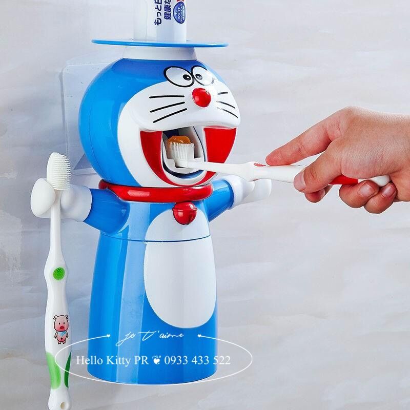 Dụng cụ nhả kem tự động kèm ly doremon doraemon hellokitty pr