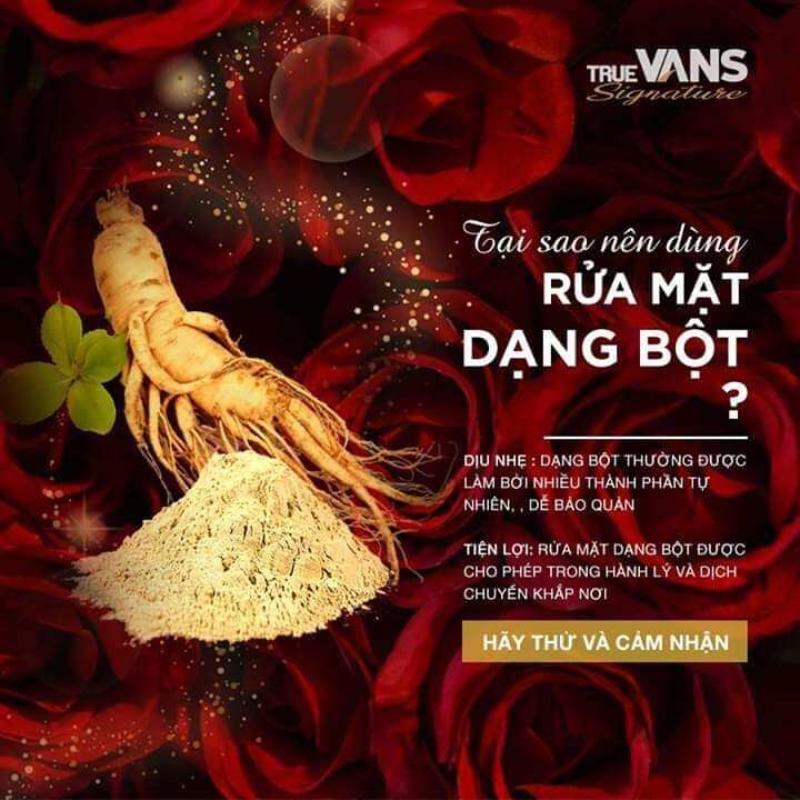sữa rửa mặt bột nhân sâm TrueVans hsd 22/04/2022