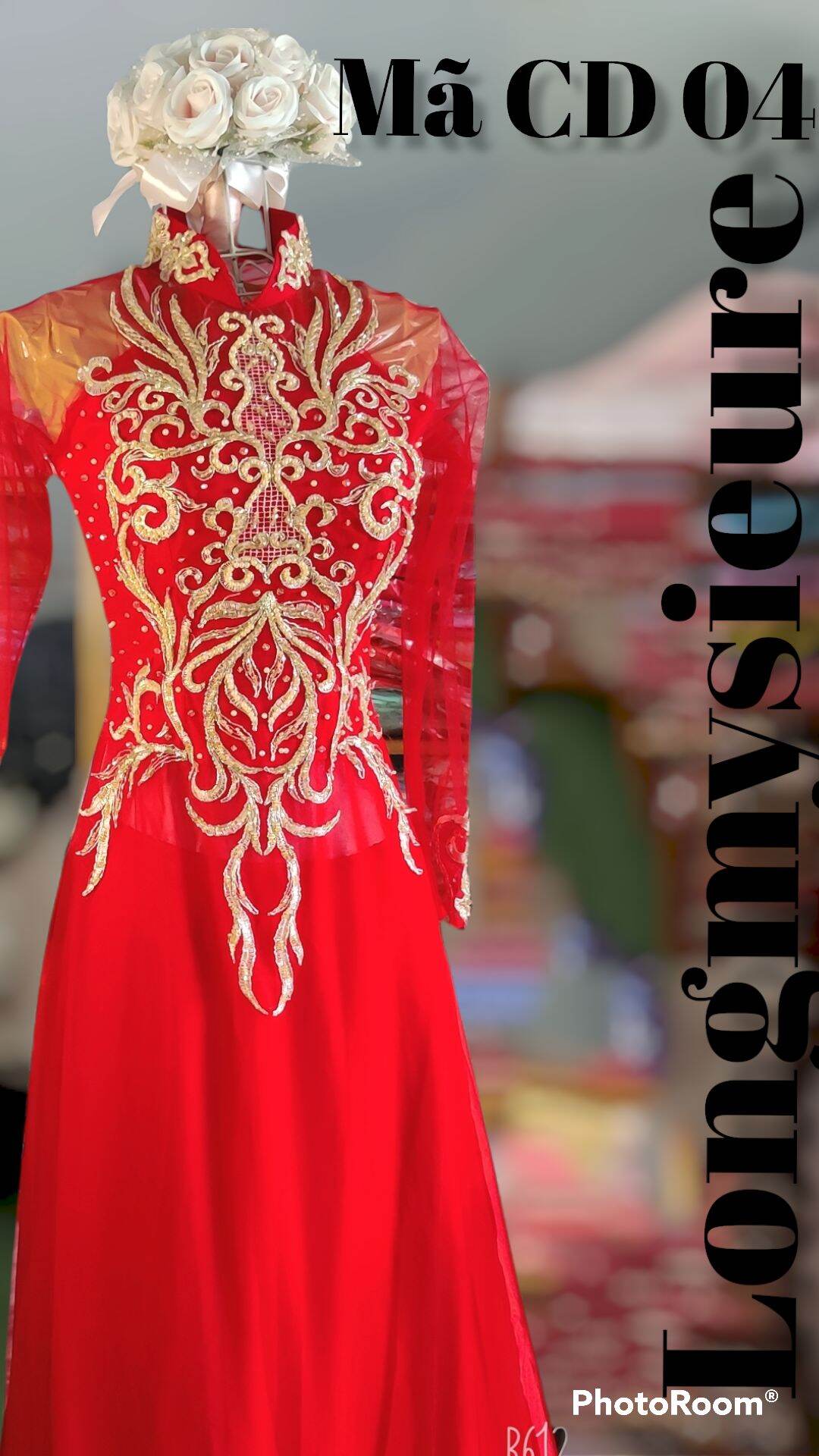 Áo dài dâu shop Long Mỹ Siêu Rẻ