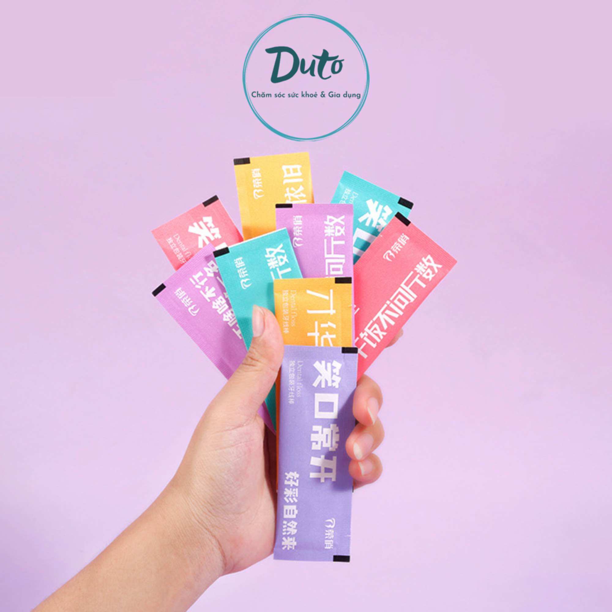 Dental floss five-color box 50 PCs, toothpick DUTO premium, separate packing, more hygienic, more compact, more safety