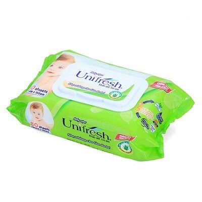 Combo 6 Khăn Ướt Unifresh Không Mùi Vitamin E, Nha Đam 80M (80 Miếng)