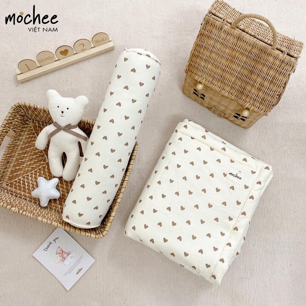Gối Ôm Muslin Mochee Cho Bé  15x50cm
