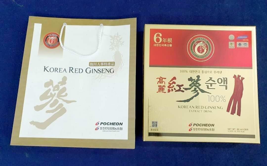 NƯỚC HỒNG SÂM KHÔNG ĐƯỜNG POCHEON