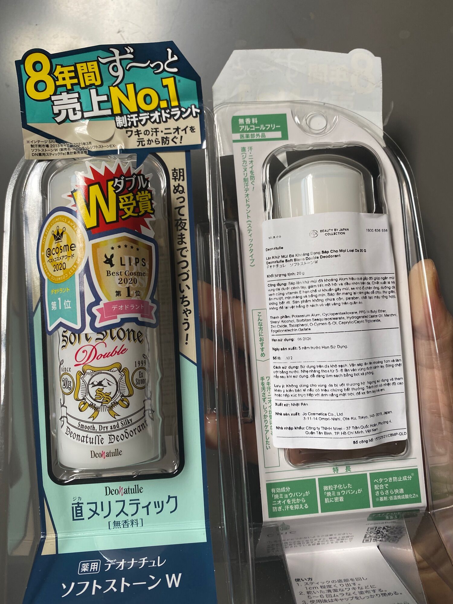 Lăn nách đá khoáng khử mùi Nhật Bản Soft Stone Crystal chinh hang