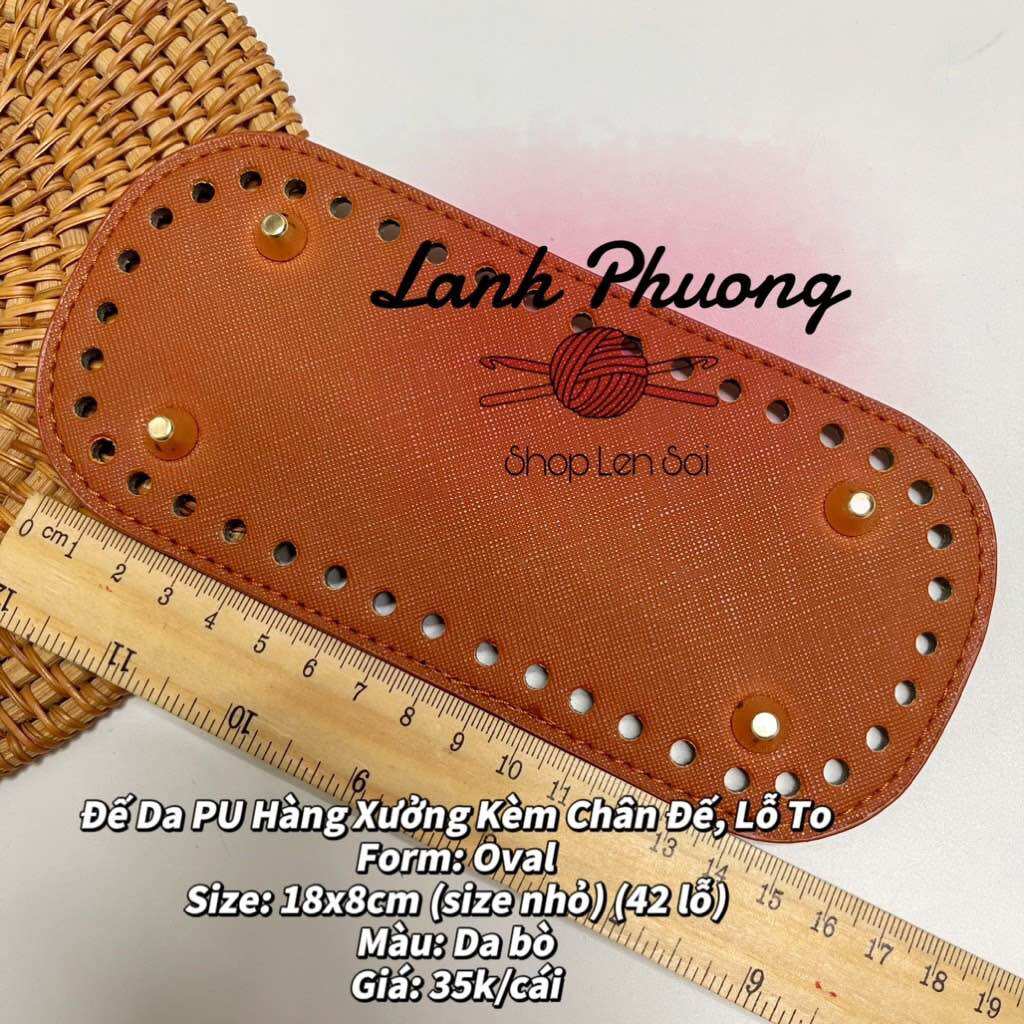 Đế Túi Da Pu Oval 18x8cm size nhỏ