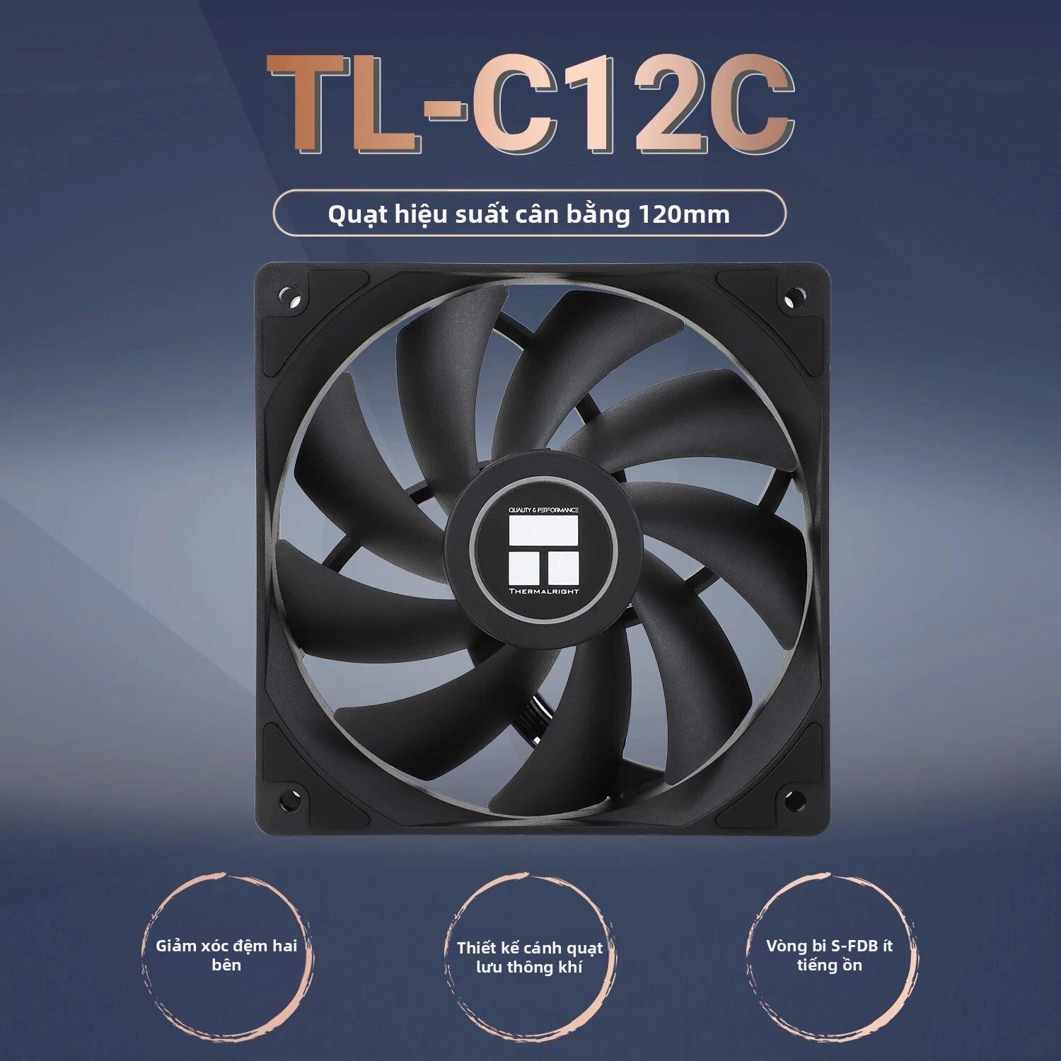 Thermalright | Quạt Case Thermalright 120mm ARGB TL-C12C, Quạt Làm Mát CPU Hiệu Năng Cao, 1550 Vòng/phút, 9 Cánh, 12V, Với Một Vòng Bi. Giá 297,000 Đồng*Miễn phí vận chuyển