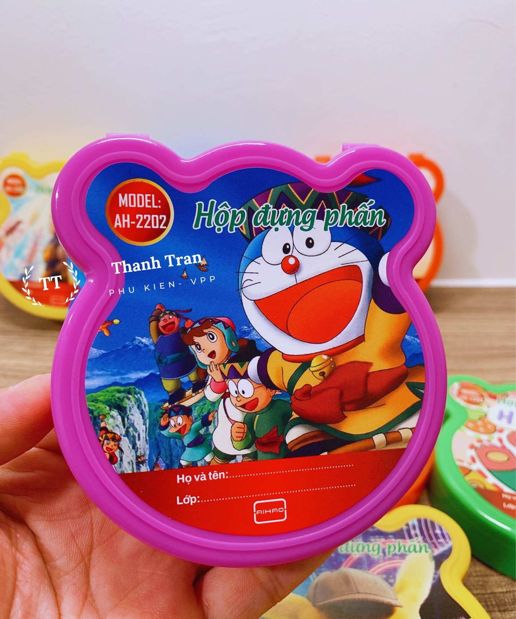 Hộp đựng phấn học sinh hình gấu panda (kèm phấn và bôi bảng)