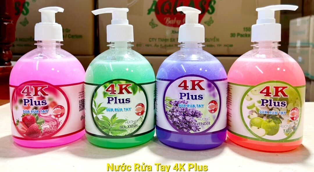 Nước rửa tay 4k plus 500ml ngẫu nhiên.