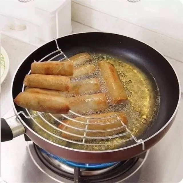 Gác chảo dóc mỡ innox size 30 cm