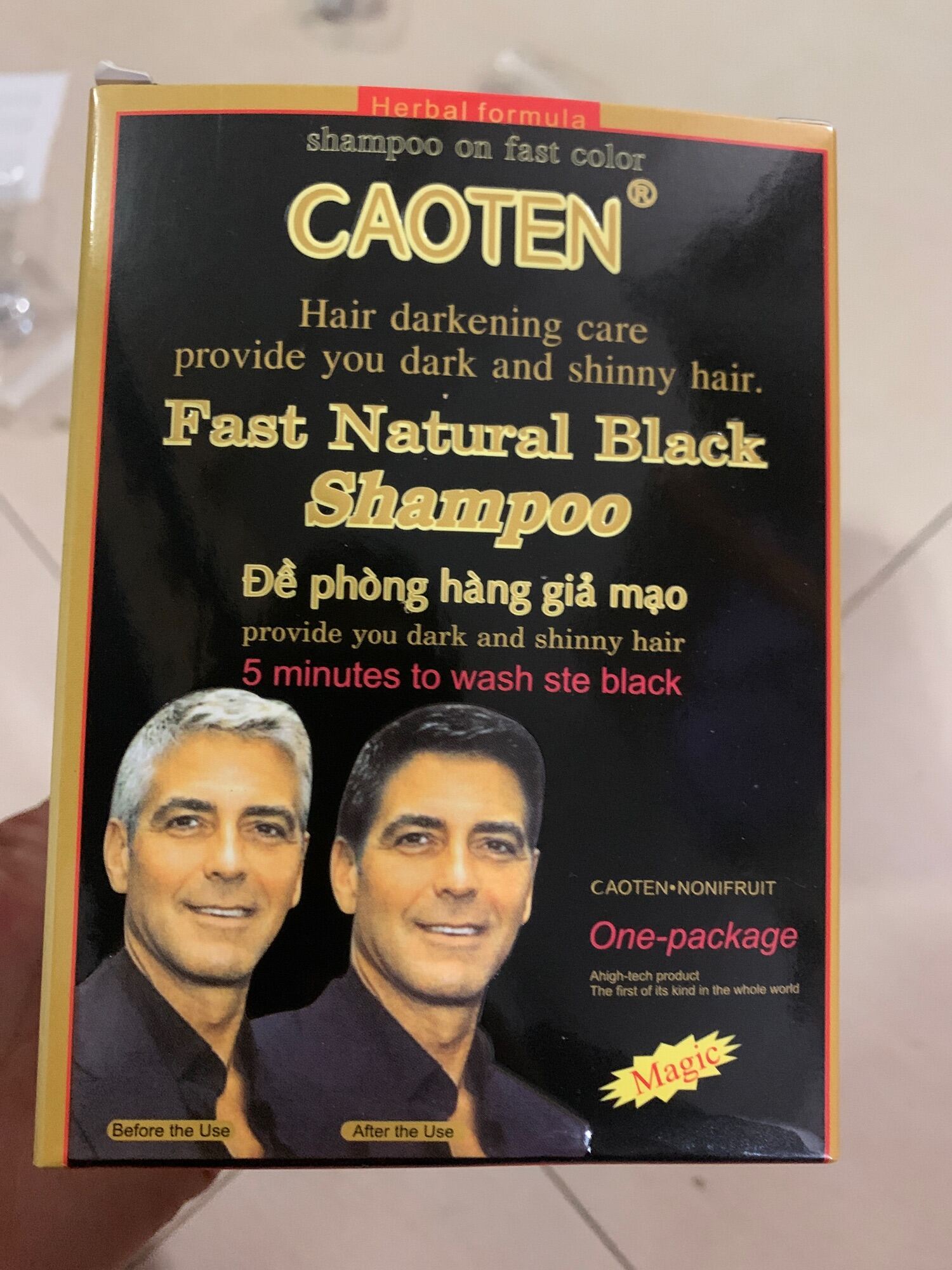 [HCM]Thuốc nhuộm gội đen hộp 10 gói giúp cho tóc bạc thành tóc đen nhập khẩu