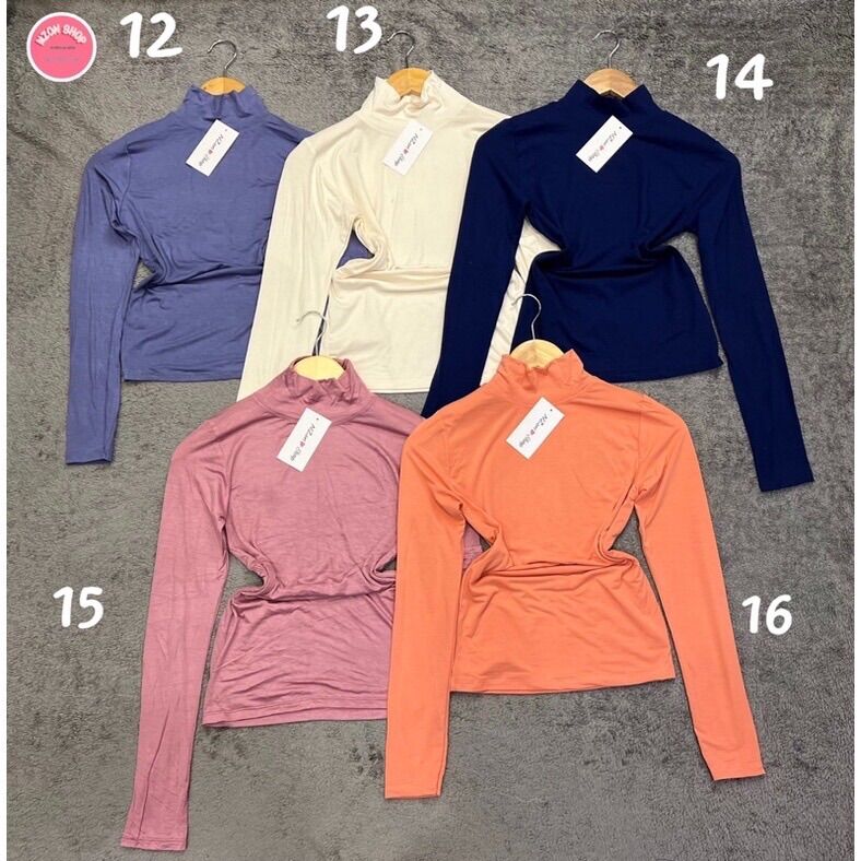 Combo 3 áo thun body tay dài cổ lọ thun lụa