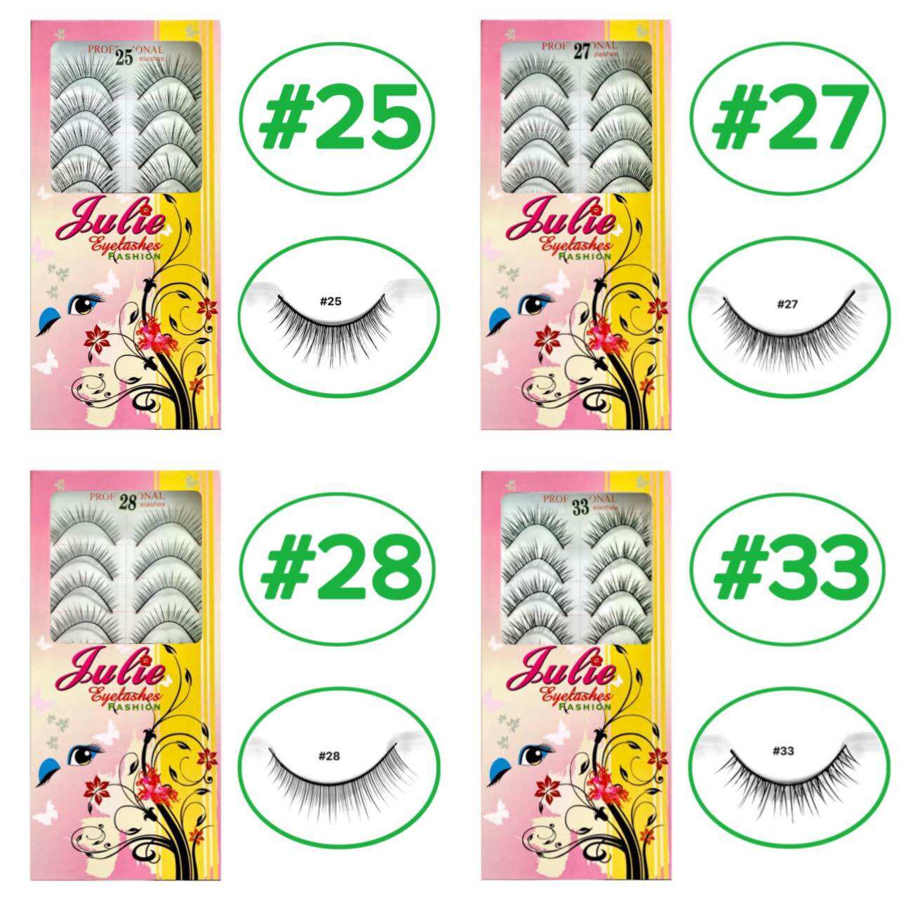 Lông mi giả Julie (hộp 10 cặp), các số còn lại