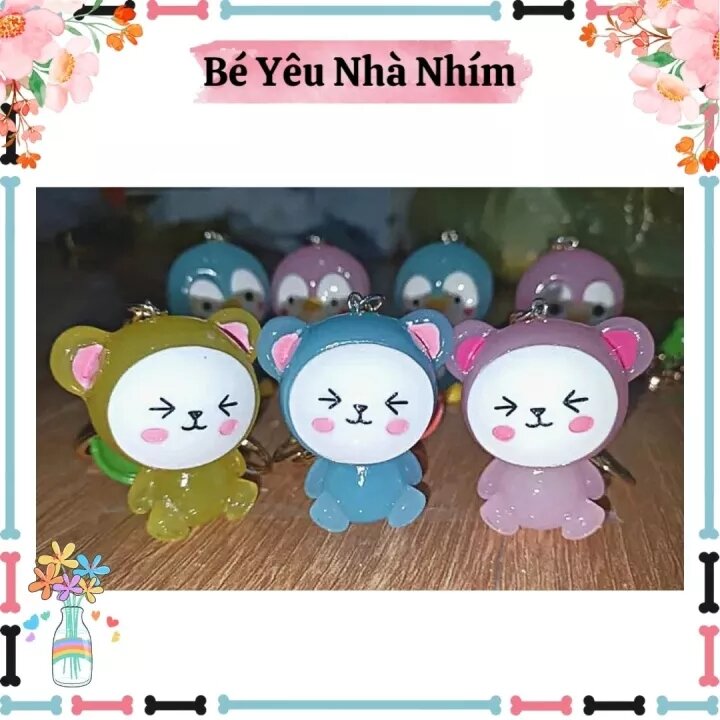 Móc khoá có đèn nhấp nháy khi va chạm nhiều màu cực xinh