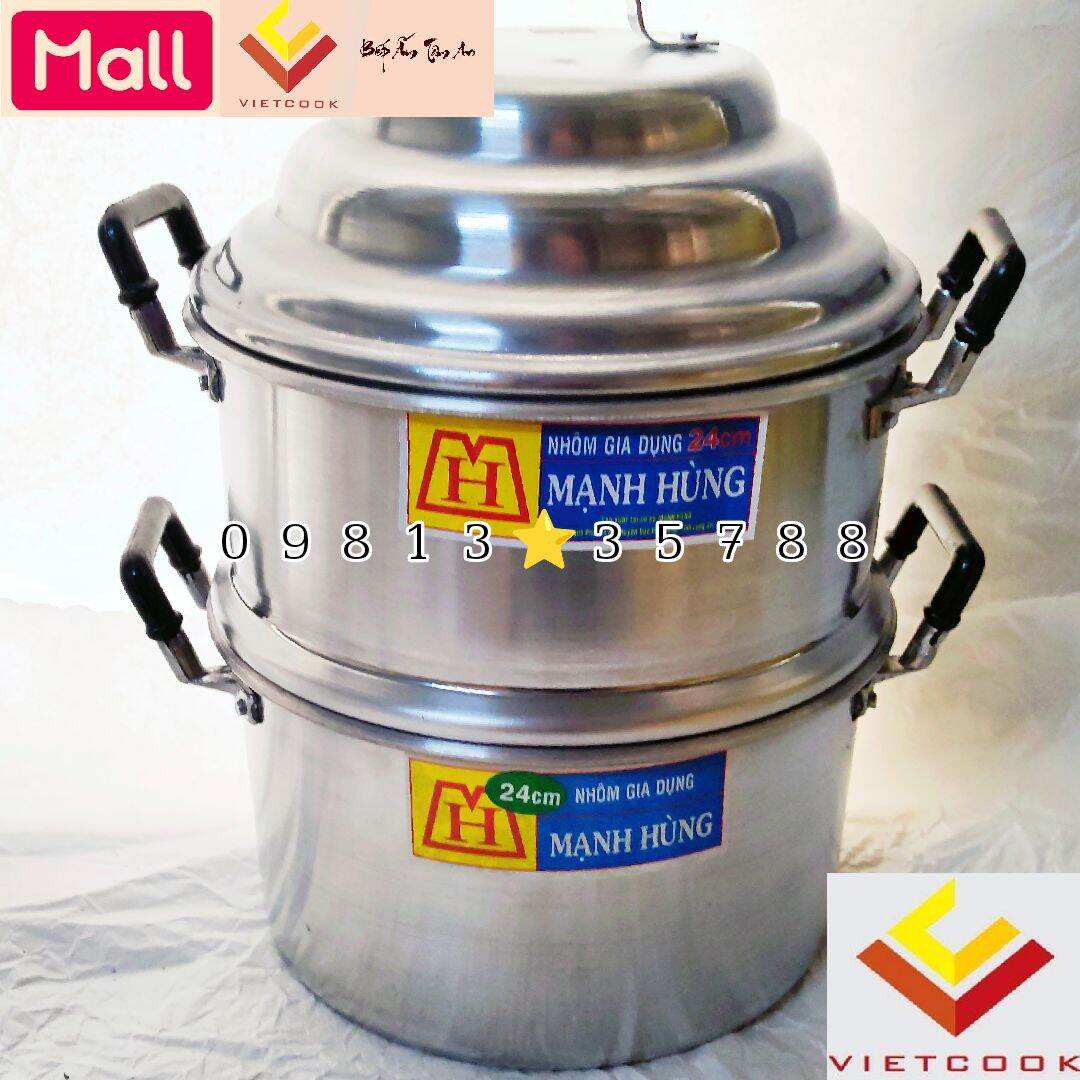 Chõ hấp đồ xôi nhôm mạnh hùng size 20, 22, 24, 26, 28, 30, 32 cm chõ đồ xôi, xửng hấp xôi 1, 2, 3, 4, 5, 6, 7, 10 cân gạo