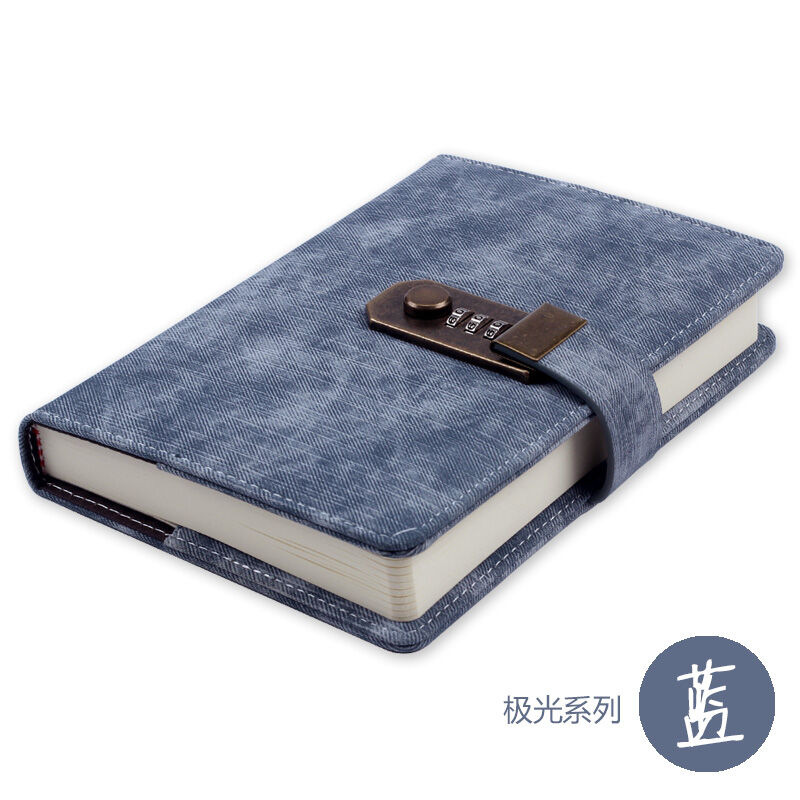 Password Lock Retro Password-Protected Noteboy Female Diary with Lock Simple Artistic Adult Student Ancient Style Male Thickened Journal Book