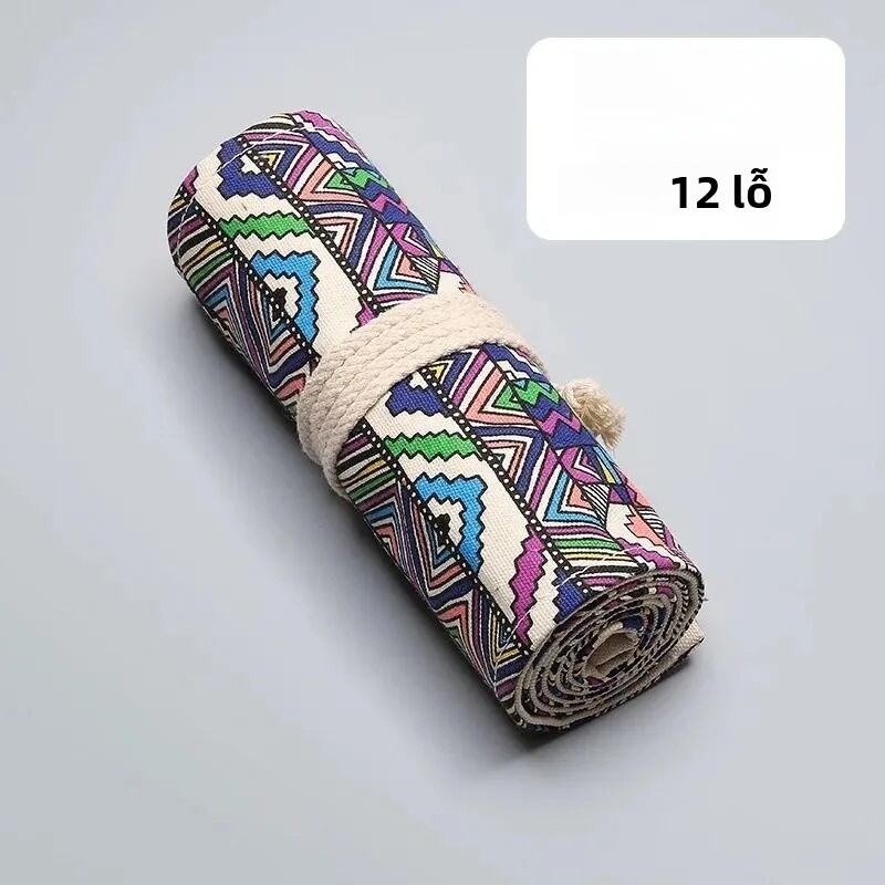 Hộp Đựng Bút Chì Miao Yuan Canvas Phác Thảo Đơn Giản Phong Cách Dân Tộc Túi Đựng Đồ Dùng Nghệ Thuật