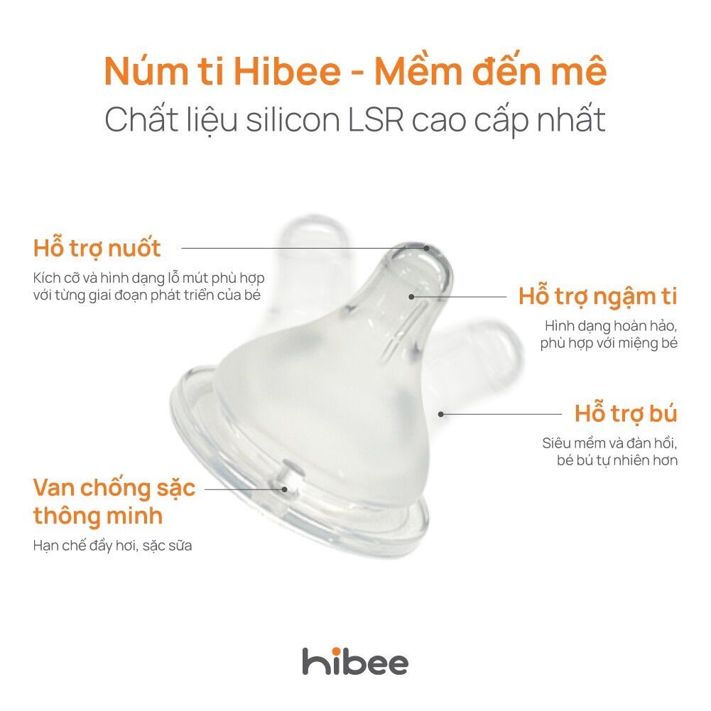 Núm ti thay thế bình sữa HIBEE Hàn Quốc