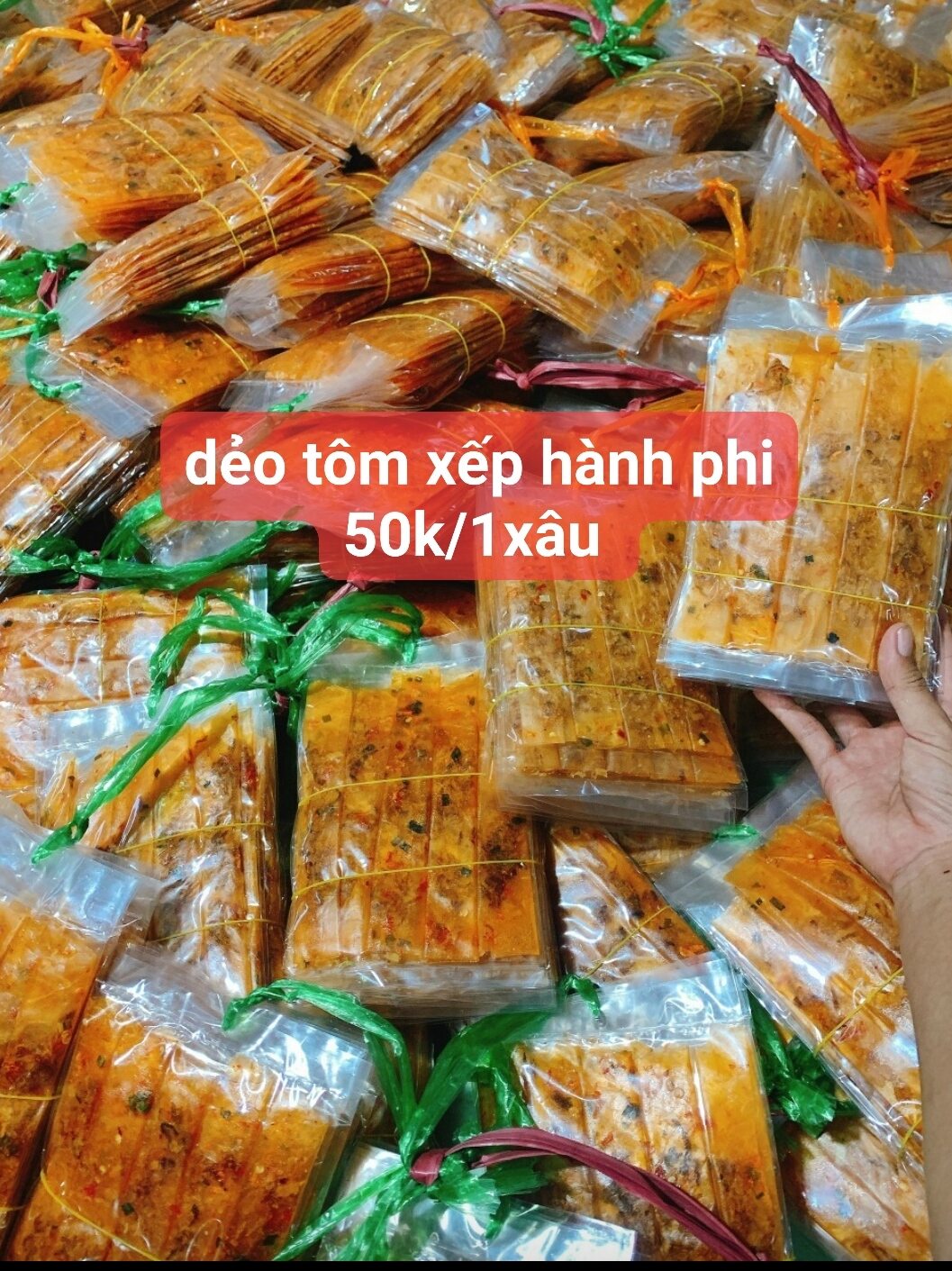 Dẻo tôm xếp hành phi