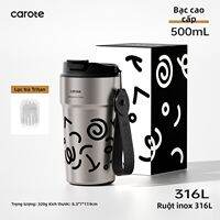 CAROTE | Cốc Giữ Nhiệt Inox Có Ống Hút Nhỏ Gọn Tiện Lợi