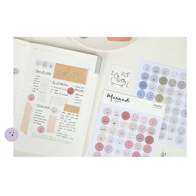 Set sticker dot emoji Morandi