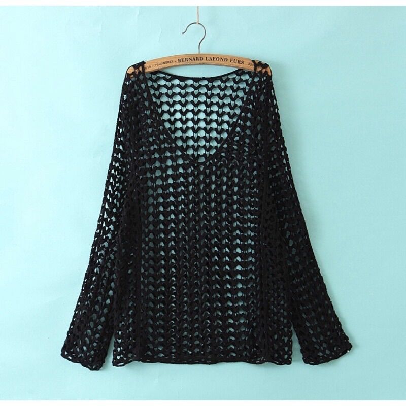 Áo lưới đi biển ⚡️áo choàng ngoài bikini sợi móc hình tim
