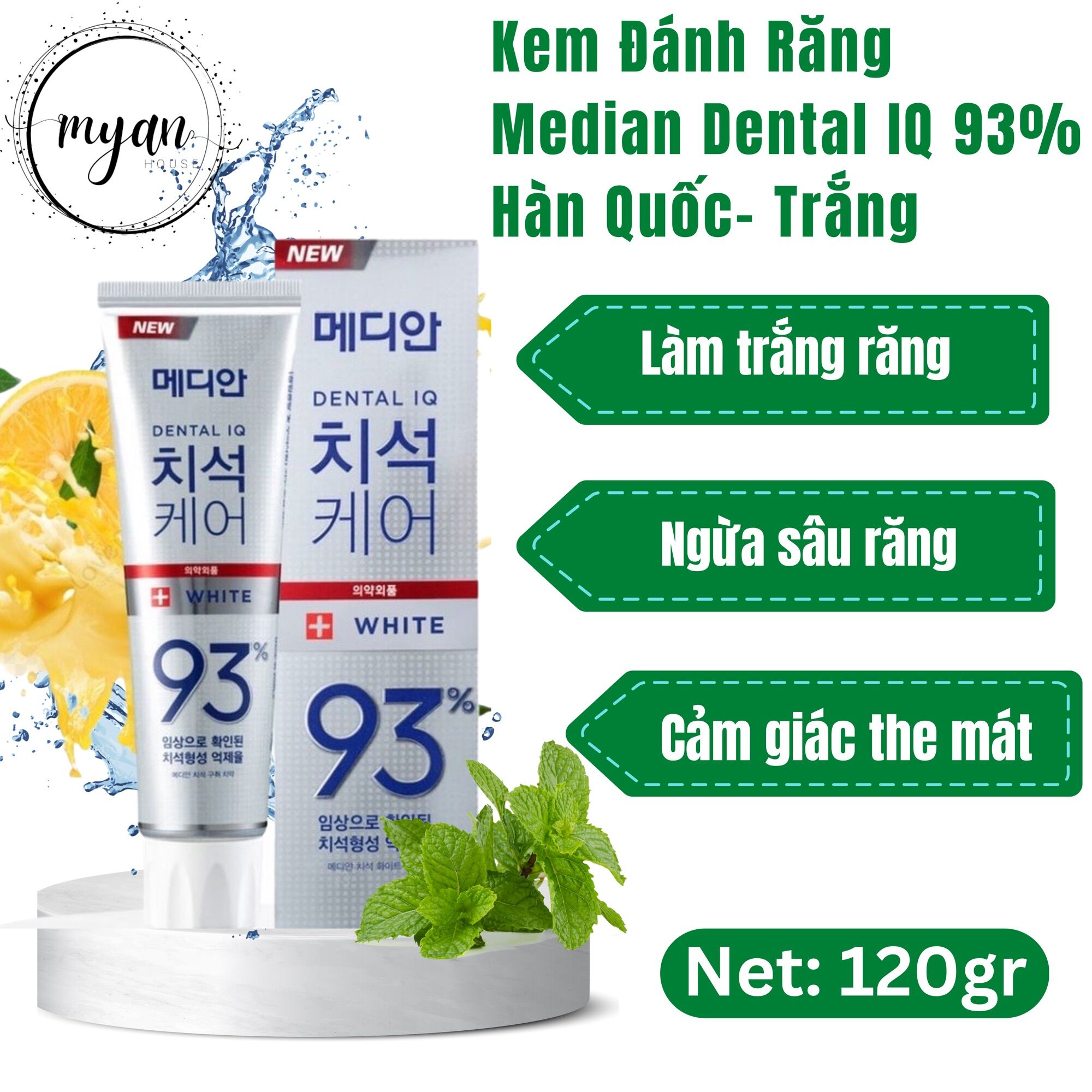 Kem đánh răng MEDIAN 93% Hàn Quốc 120gr