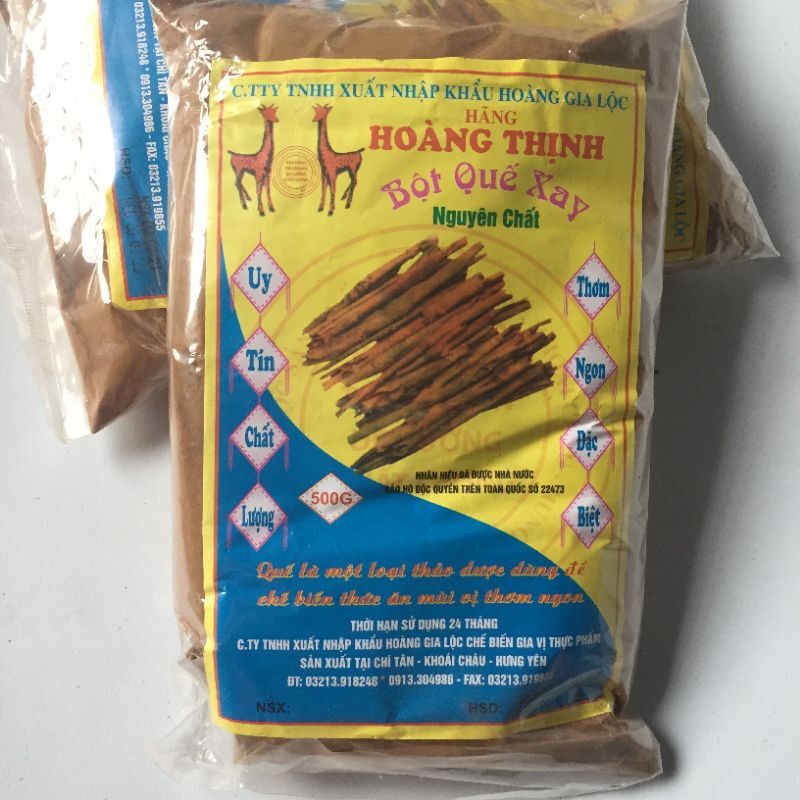 Bột quế nguyên chất hoàng thịnh nguyên liệu tạo mùi thơm.gói 500g