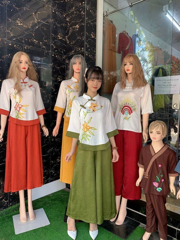 ĐỒ LAM ĐI CHÙA MẪU NỮ SẪM VÁY LỤA PHÁP LOẠI 1