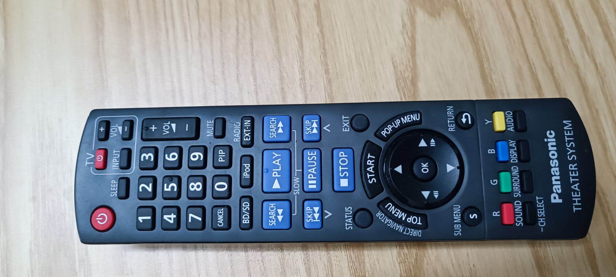 Remote điều khiển amply 5.1 tích hợp ổ đĩa Blueray Panasonic