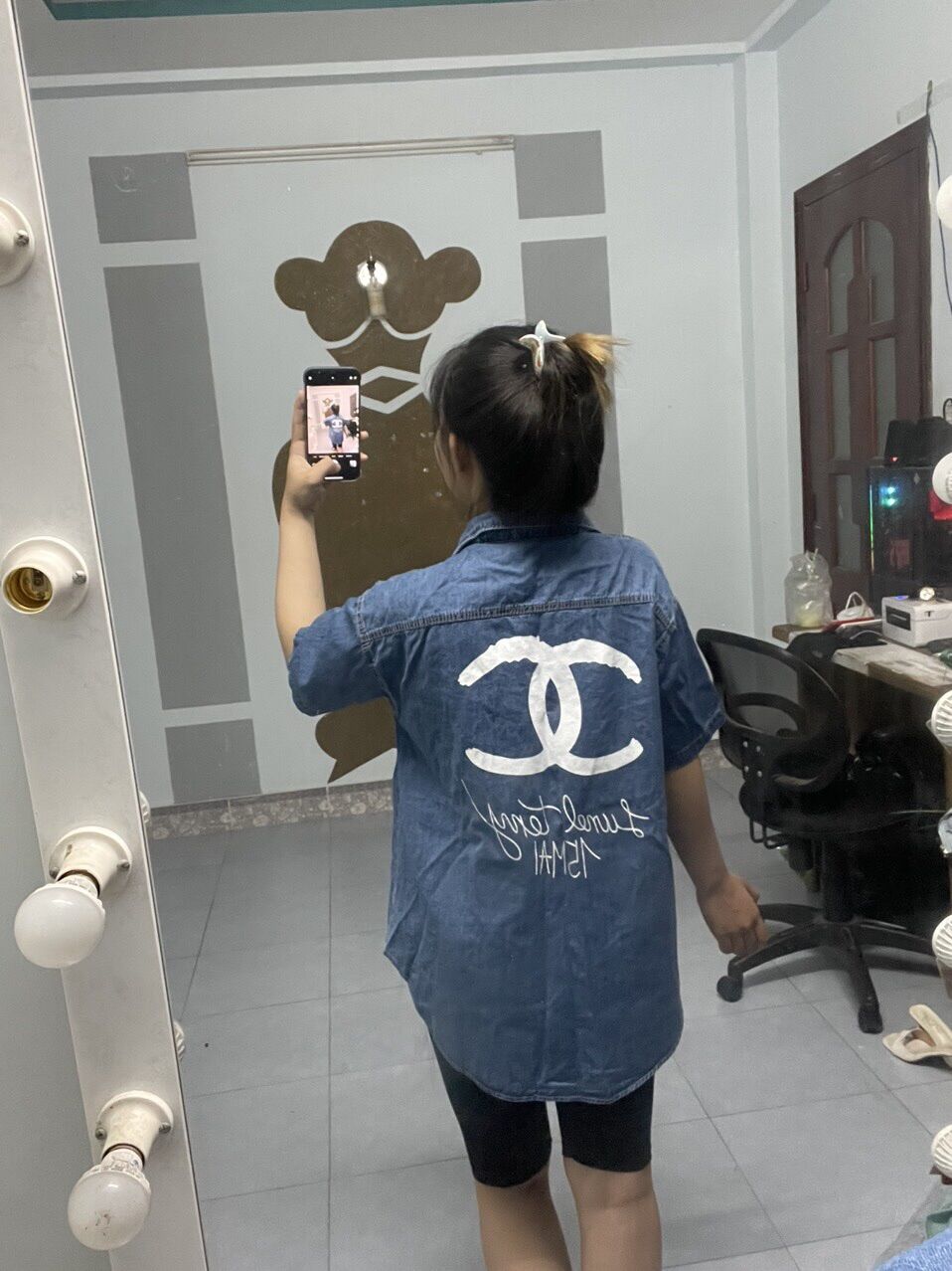 Sét somi jean kèm quần ngố td