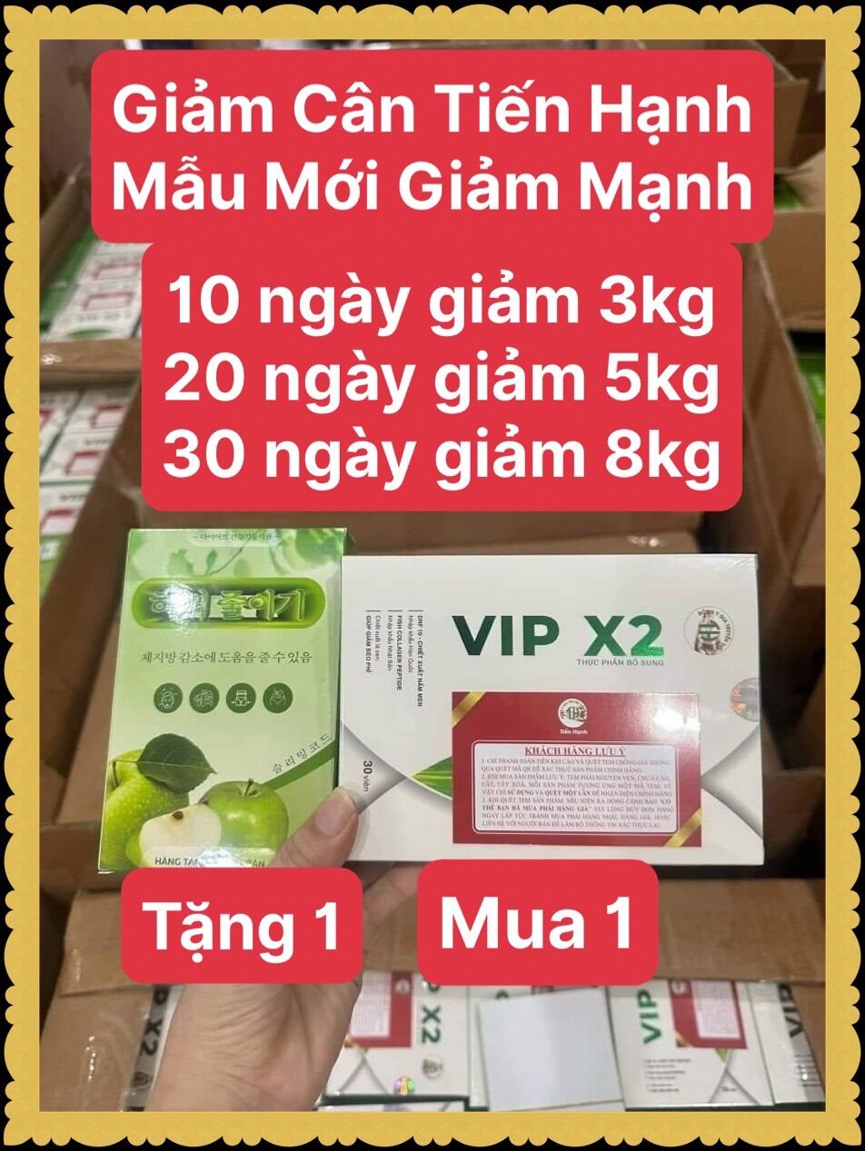 Giảm cân tiến hạnh mẫu mới hộp 30v giảm cân tặng 30v detox