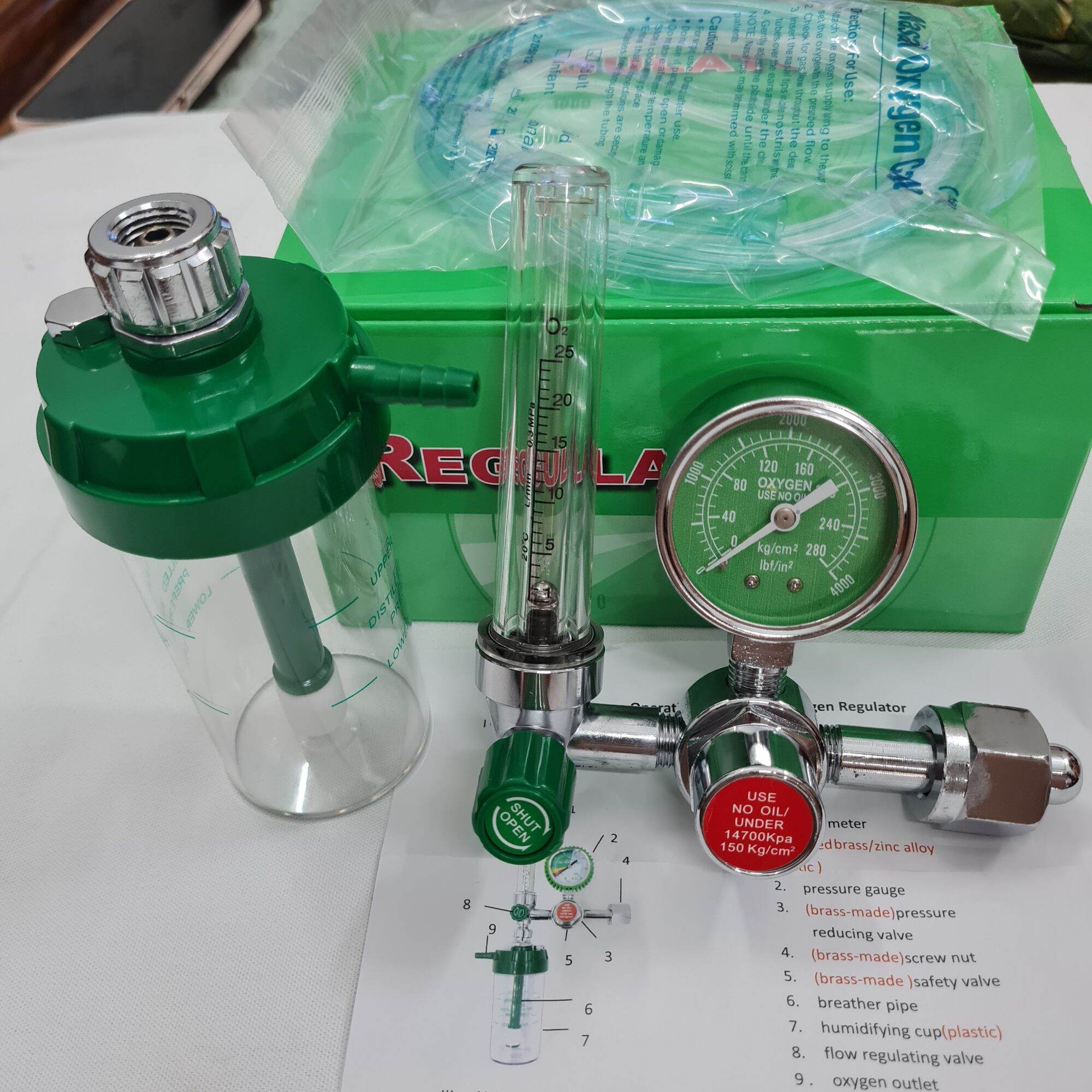 Medical Oxygen Meter_Medical Oxygen Pressure Regulator Set with Medical Oxygen Tank