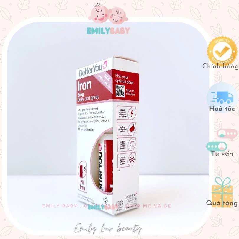 Sắt xịt Better You Iron Oral Spray cho bé 1 tuổi+
