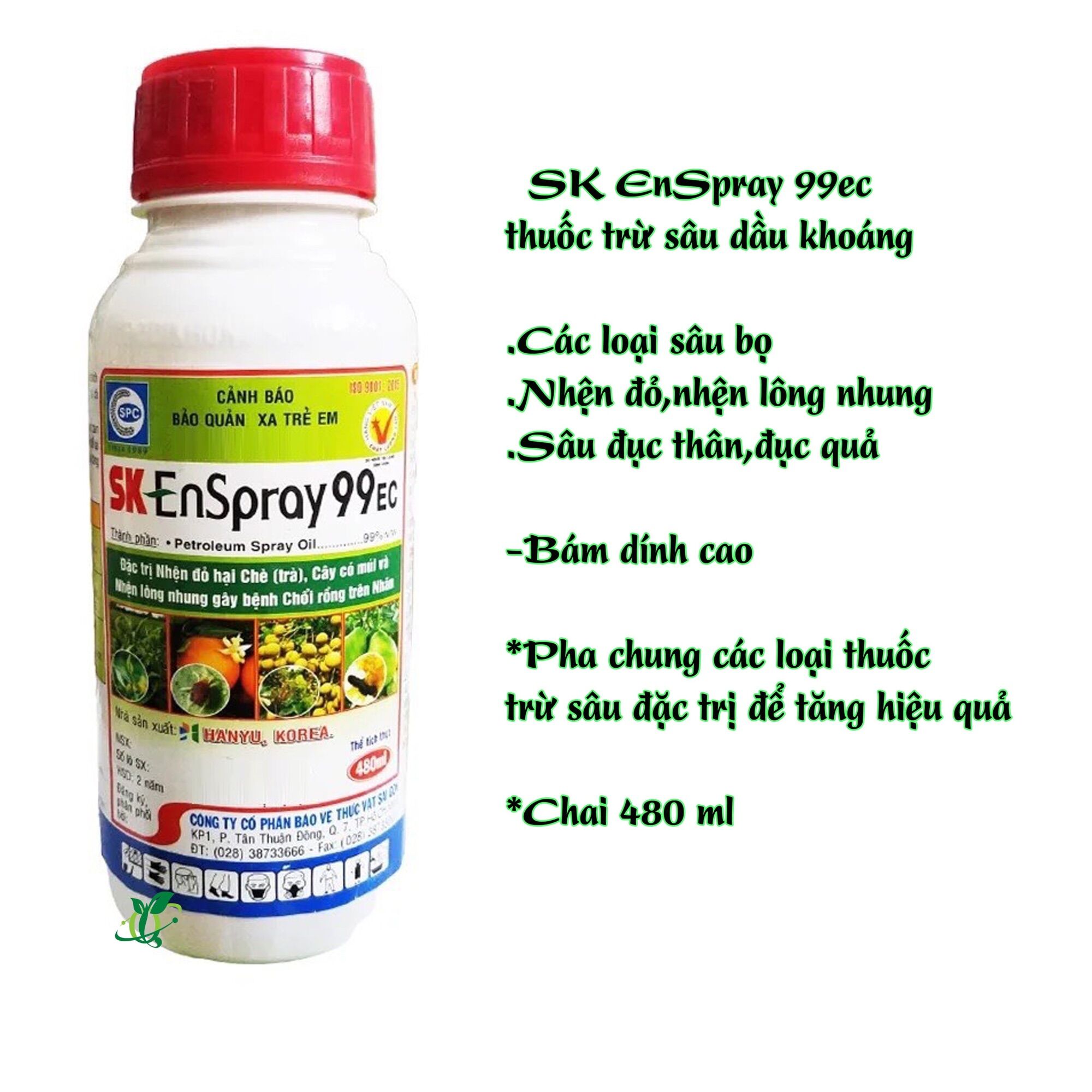 Trừ sâu sinh học sk enspray 99ec chai lớn – dầu khoáng trừ côn trùng gây hại ,chai 480ml