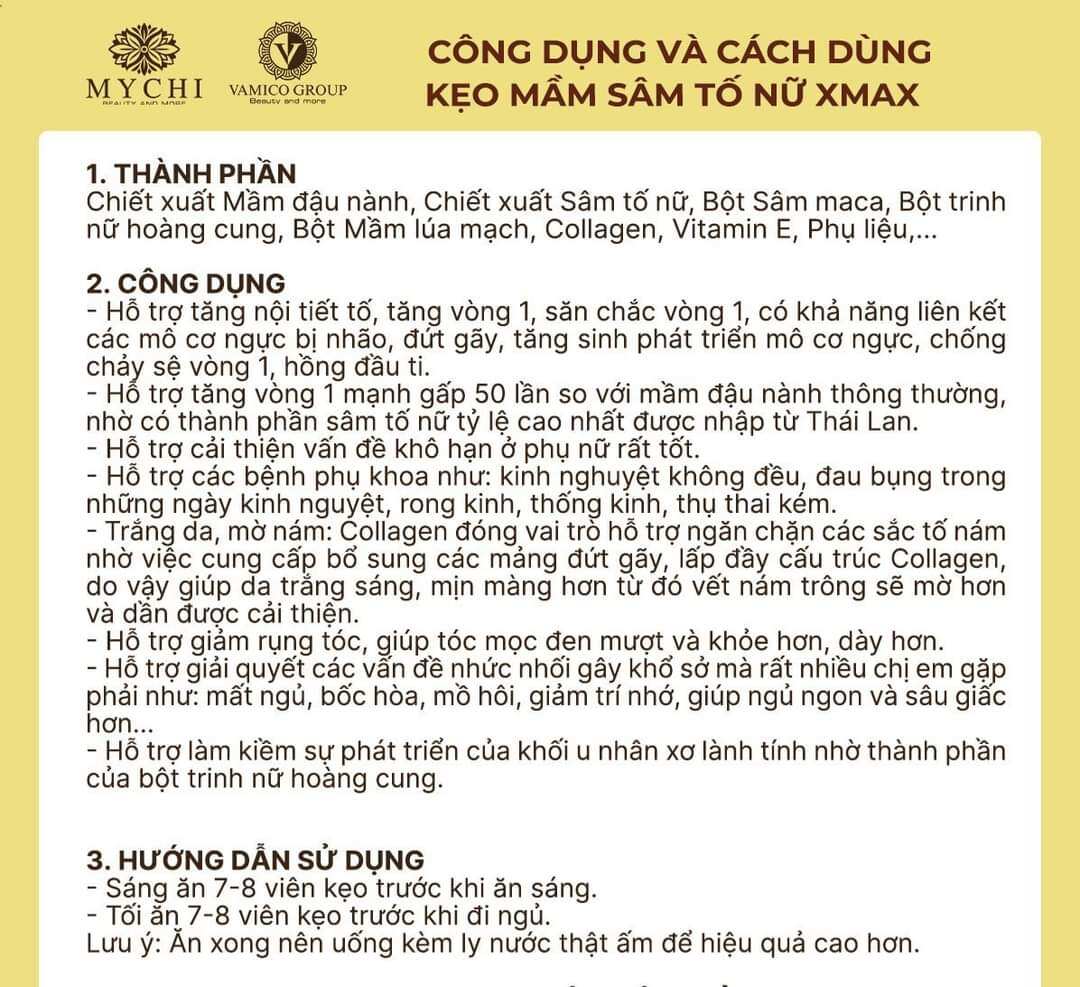 3 hộp kẹo mầm sâm tố nữ xmax