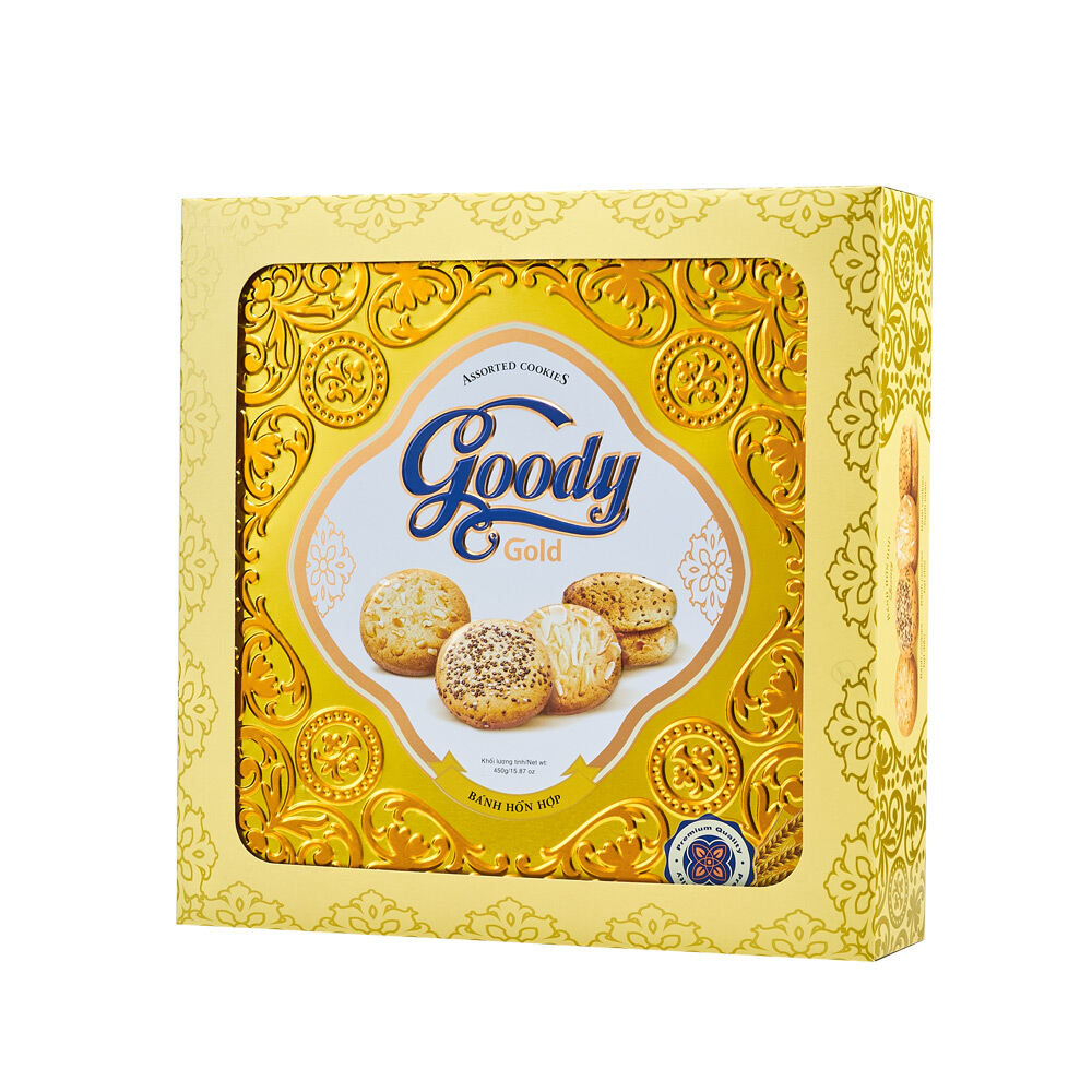 [DATE MỚI] Bánh cao cấp Goody Gold Bibica hộp vuông 450g