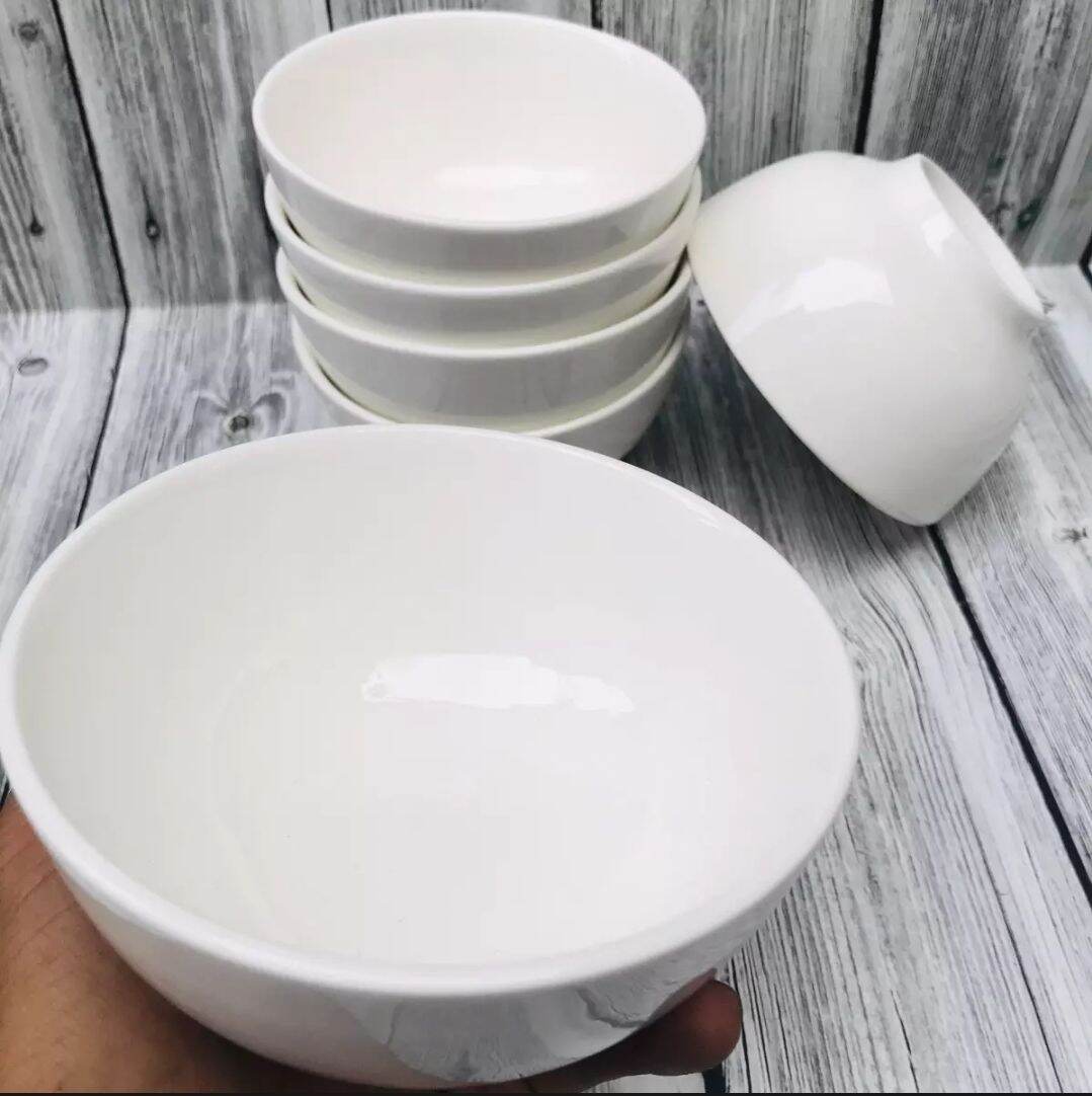 Combo 5 chén sứ trắng ăn cơm Hoavoanshop