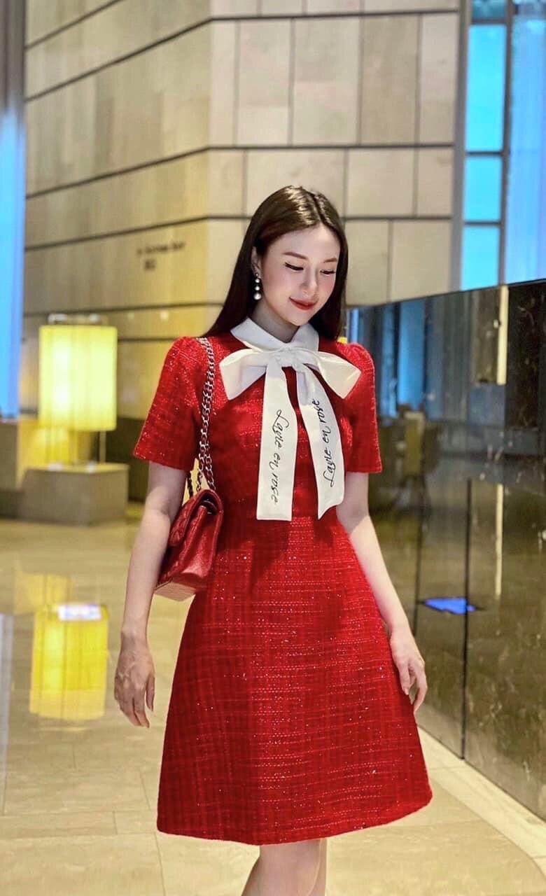 Set dạ tweed màu đỏ hit hot  Shopee Việt Nam