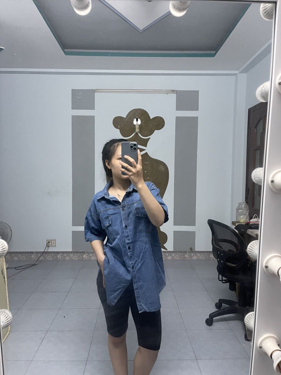 Sét somi jean kèm quần ngố td